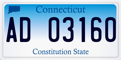 CT license plate AD03160