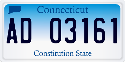 CT license plate AD03161
