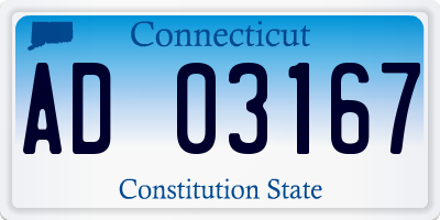 CT license plate AD03167