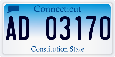 CT license plate AD03170
