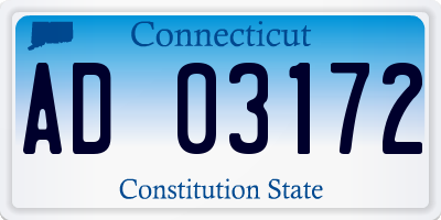 CT license plate AD03172
