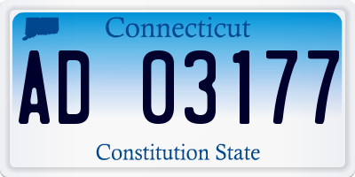 CT license plate AD03177