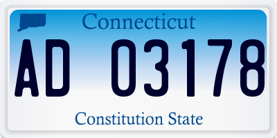 CT license plate AD03178