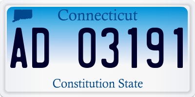 CT license plate AD03191