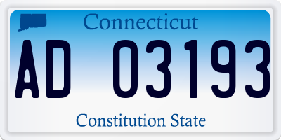 CT license plate AD03193