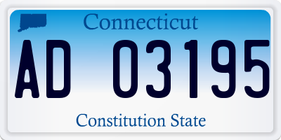 CT license plate AD03195