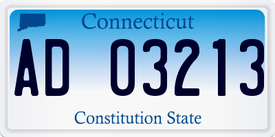 CT license plate AD03213
