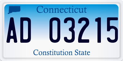 CT license plate AD03215