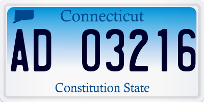 CT license plate AD03216