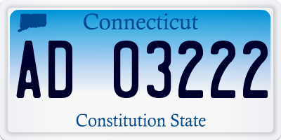 CT license plate AD03222