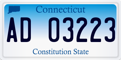 CT license plate AD03223