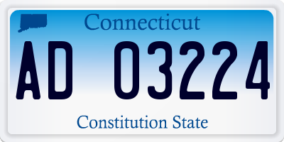 CT license plate AD03224
