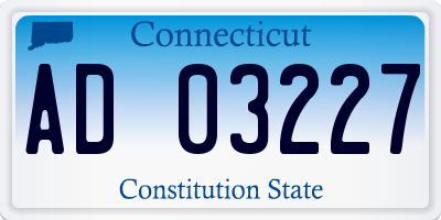 CT license plate AD03227