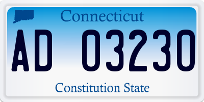 CT license plate AD03230