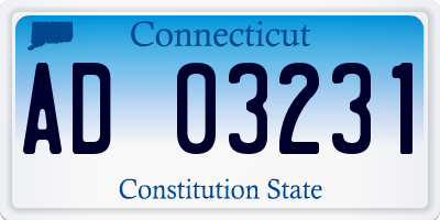 CT license plate AD03231