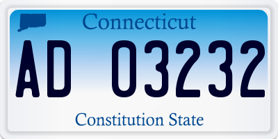 CT license plate AD03232