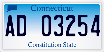 CT license plate AD03254