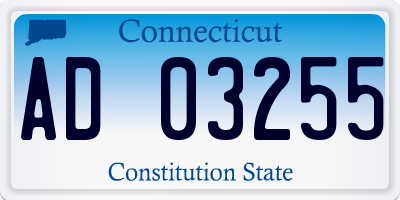 CT license plate AD03255