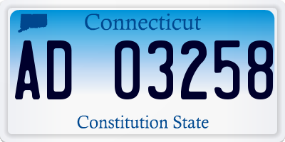 CT license plate AD03258