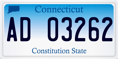 CT license plate AD03262