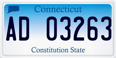CT license plate AD03263