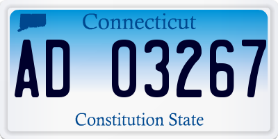 CT license plate AD03267