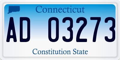 CT license plate AD03273