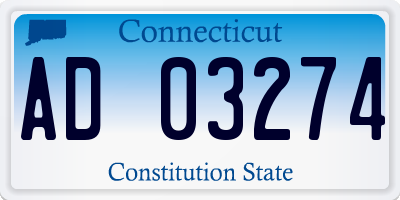 CT license plate AD03274