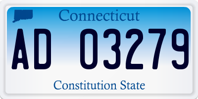 CT license plate AD03279