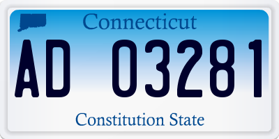 CT license plate AD03281