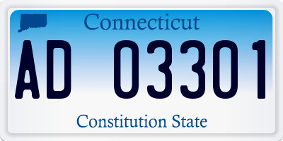 CT license plate AD03301