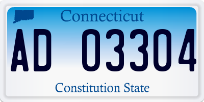 CT license plate AD03304