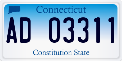 CT license plate AD03311