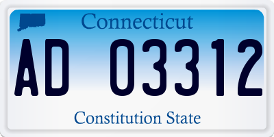 CT license plate AD03312