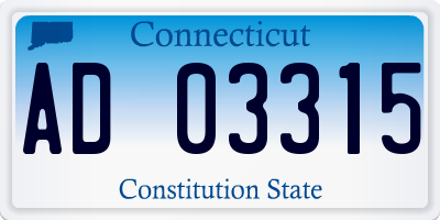 CT license plate AD03315