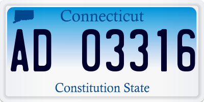 CT license plate AD03316