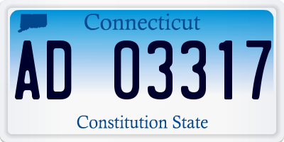 CT license plate AD03317