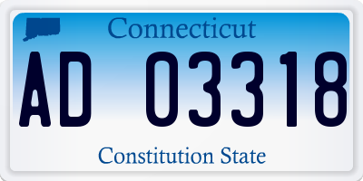 CT license plate AD03318