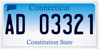 CT license plate AD03321