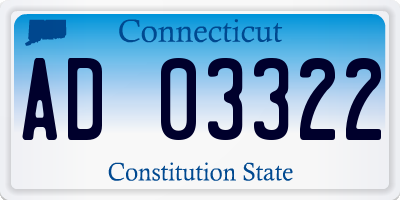 CT license plate AD03322