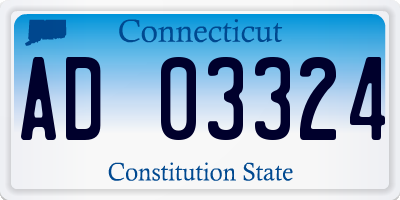 CT license plate AD03324