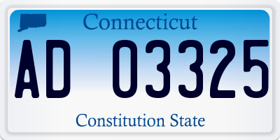 CT license plate AD03325