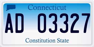 CT license plate AD03327