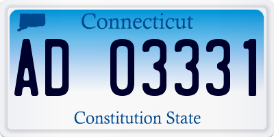 CT license plate AD03331