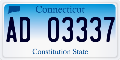 CT license plate AD03337