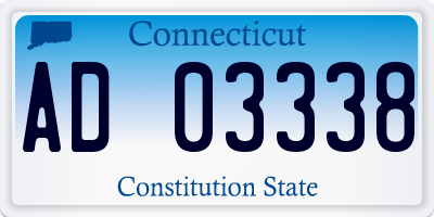CT license plate AD03338