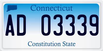 CT license plate AD03339