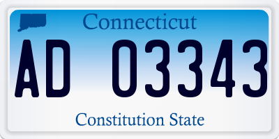 CT license plate AD03343