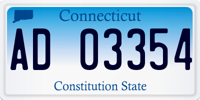 CT license plate AD03354