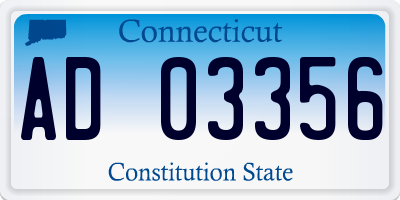 CT license plate AD03356